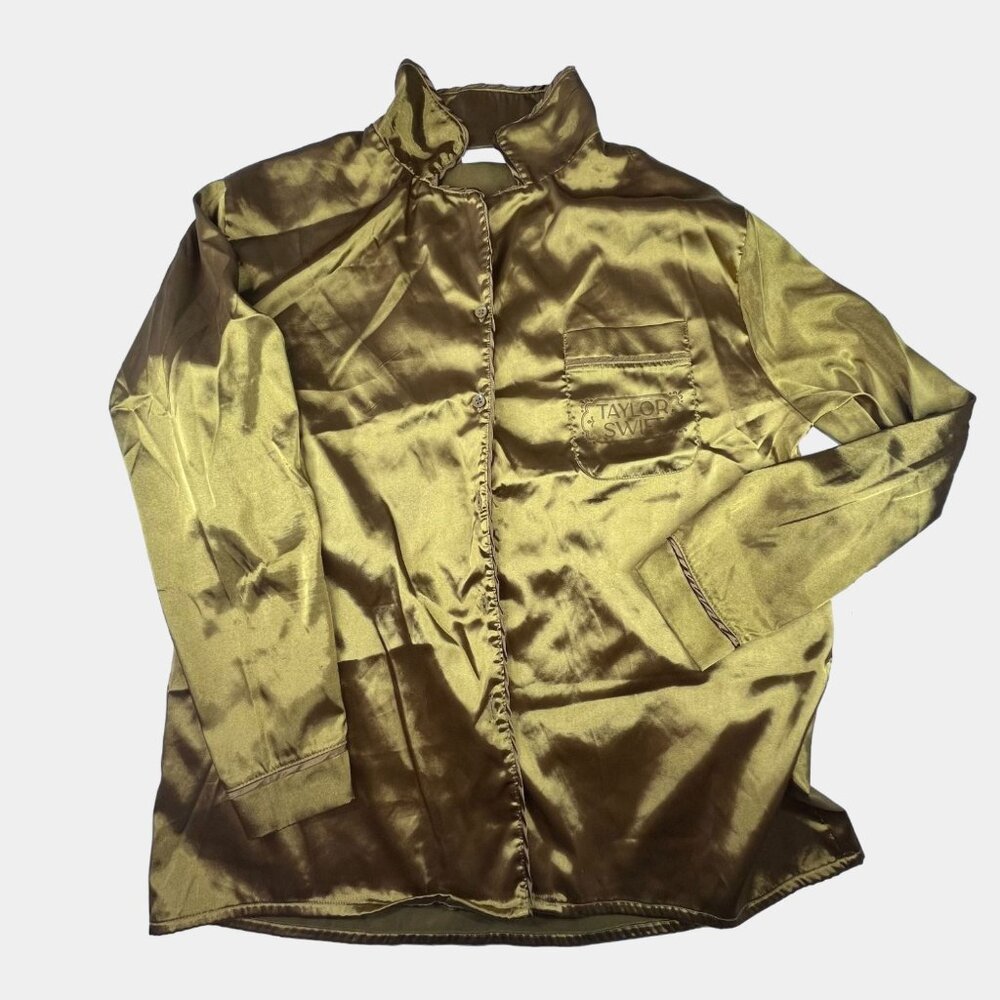 Taylor Swift Fearless Gold Taylor's Version Satin Women's Pajamas Top Size L